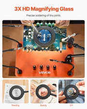 Magnetic Helping Hands Soldering Station, Third Hand Soldering Tool with 3X LED