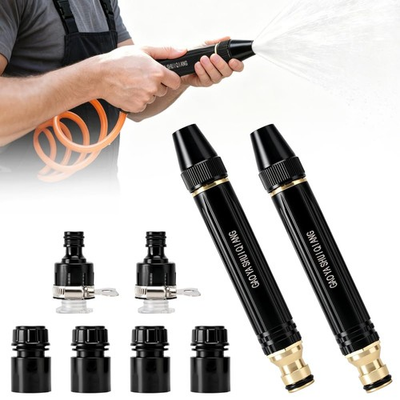 #ad 2X Heavy Duty High Pressure Hose Nozzle with Connector Set Adjustable Metal ... $26.32