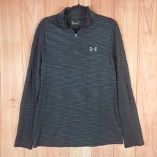 Under Armour Heatgear Mens Shirt Sz Large Gray Long Sleeve 1/4 Zip Pullover