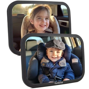 2-Pack Baby Car Mirror - Shake-Proof & Shatterproof, 360° Adjustable Angle, C...