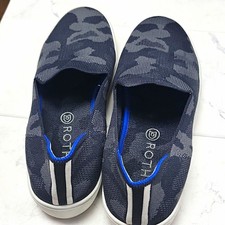 Rothy's Men's Blue Gray Camo Slip-On Low Top Sneaker Shoes US 9