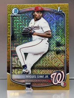 2025 Bowman Chrome 1st Gold Mojo Refractor  /50 Miguel Sime Jr. Nationals SSP