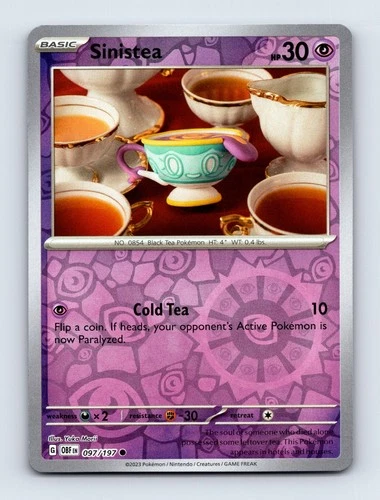 Sinistea - Obsidian Flames 097/197 - Common - Reverse Holo - NM - Pokémon TCG