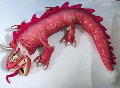 Folkmanis Large Red Dragon 48'' Hand Puppet Soft Toy Plush Jumbo Gold