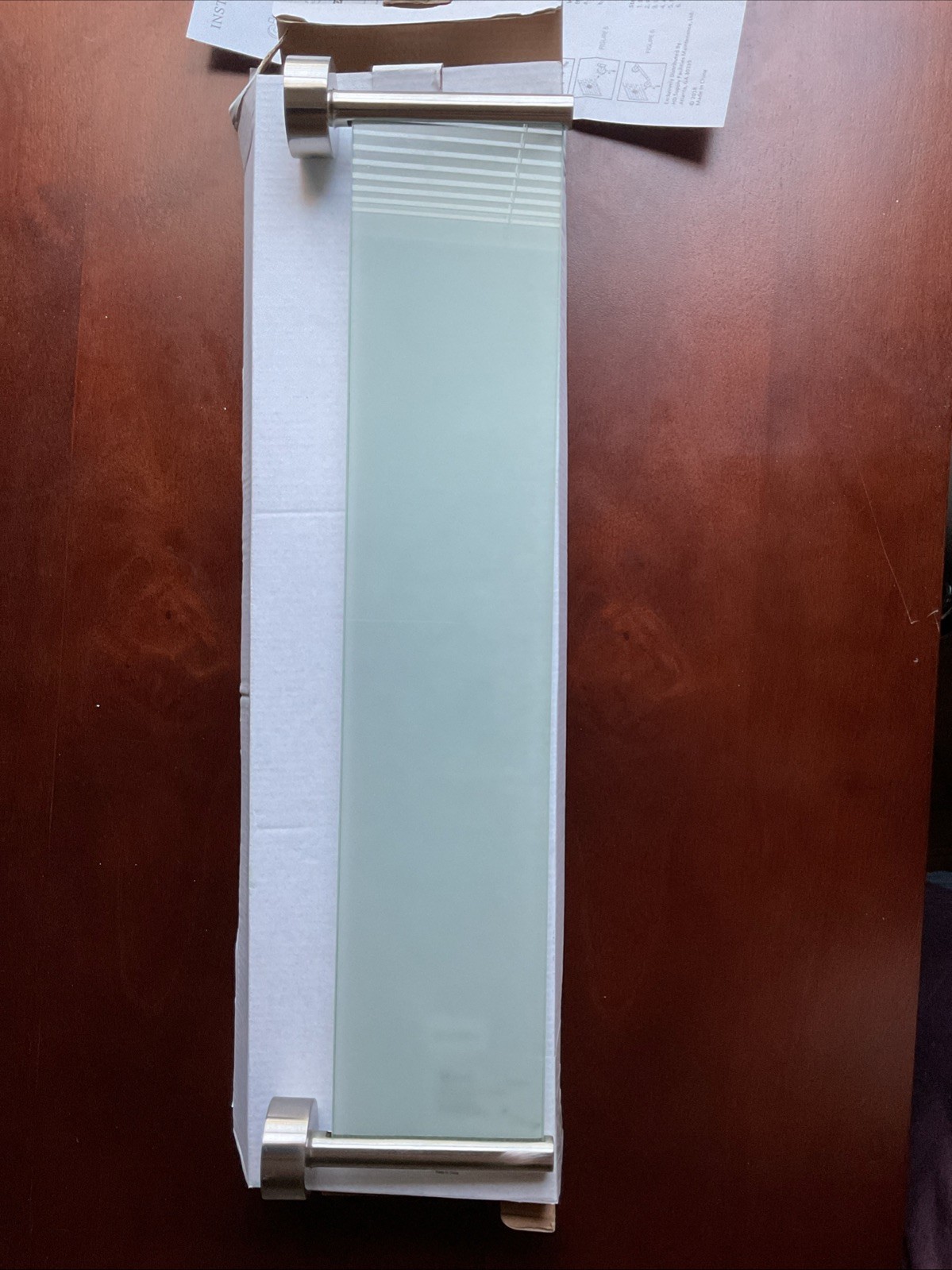 Westwind 21.5&rdquo; Bathroom Shelf Brushed Nickel Glass 4&rdquo; Depth Home Depot Easy Inst