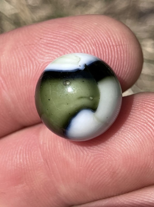 Peltier Glass NLR Pine Needle Marble .59" Mint Cond. W/ AV vintage HTF