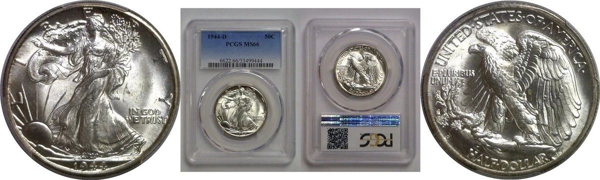 1944 Year Grade MS 66 Liberty Walking Half Dollars (1916-1947) for