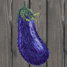 Eggplant Embroidered Patch — Iron On
