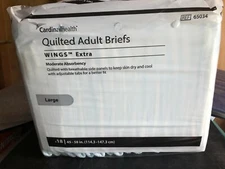 Lot of 2 packages of 18 Cardinal Health Quilted Adult Briefs L (36) Wings Extra 