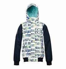Dc Juniors Squad Hooded Jacket 14, White With Dots, Medium