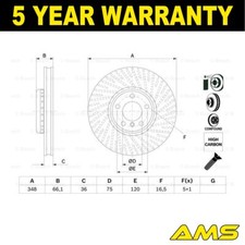 Fits BMW 5 Series 2009-2017 6 Series 2011-2018 Brake Disc Front Right AMS