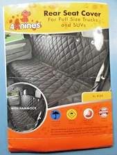 4Knines XL 60" Seat Cover Dog Hammock for Full Size Trucks SUVs Black Used Once