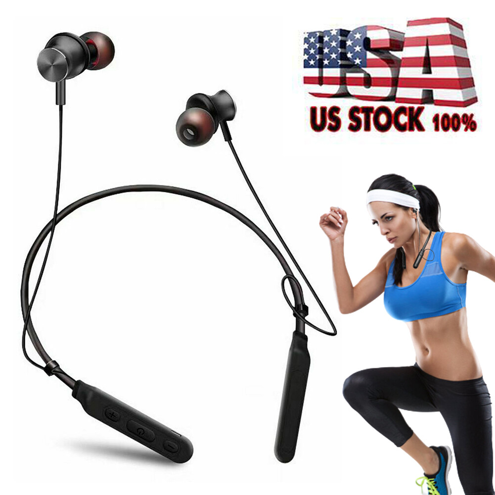 Bluetooth Headset Wireless Sport Earphones Earbuds for iOS Android Cell Phones