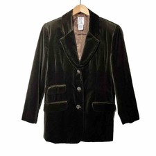 Nm Essentials Women's Vintage Jacket Sz 8 Velvet Brown 100% Cotton Three Buttons