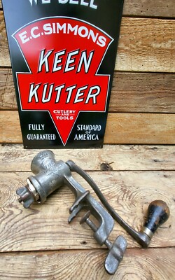 Outstandimg E.C. Simmons KEEN KUTTER Hand-Cranked Grinder, Clean Cast, Embossed