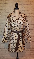 Vintage 60s La France 'Safari' Russel Taylor Cheetah Leopard Faux Fur Coat S/M