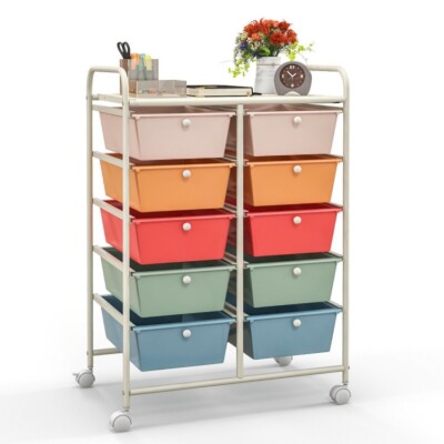 10 Drawer Rolling Storage Cart Craft & Sewing Organizer Cart 4 Universal Caster
