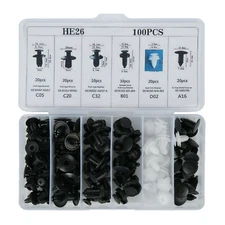 100Pcs Rivet Push Clips Retainer Fender Liner Fastener Universal for Car 6 Size