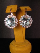 MARIANA JEWELRY EARRINGS FLOWER SWAROVSKI CRYSTALS BLUE WHITE CLEAR RGP Gift