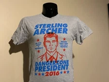 STERLING ARCHER For President TV show official DANGER ZONE promo shirt Medium FX