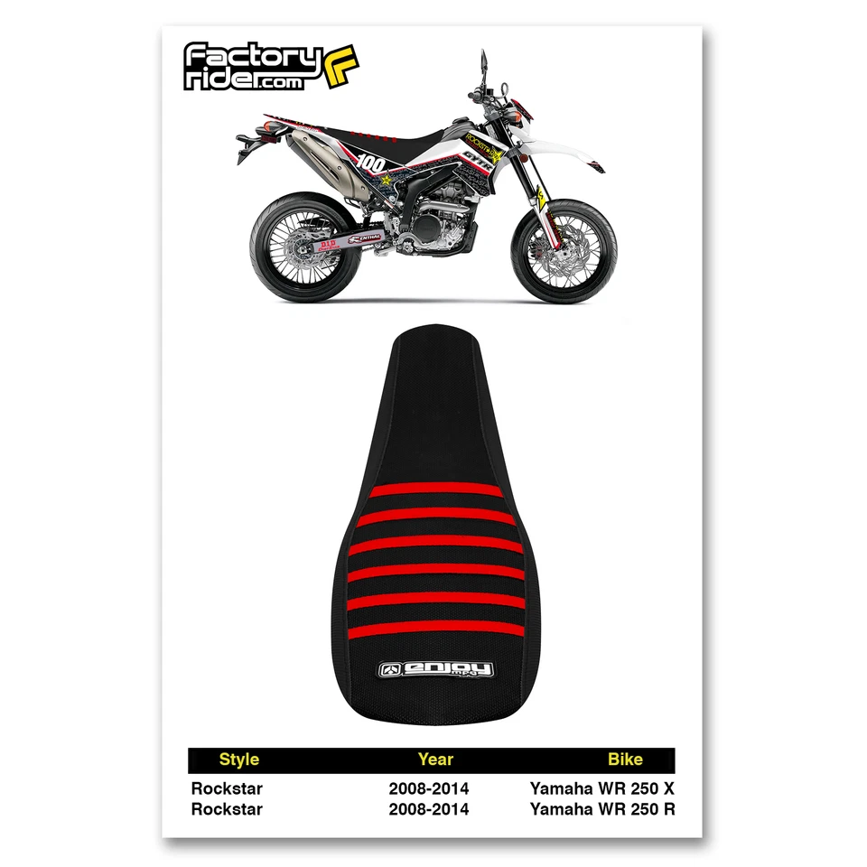 Pinza de cubierta de asiento Yamaha WR 250 X & R 2008-2014 costillas todo negro/rojo #110 Foto 2 de 4
