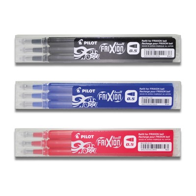 Pilot Frixion Ball Ersatzminen 0.5 - 3x blau, 3x schwarz, 3x rot