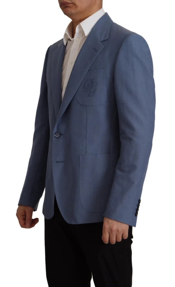 Chaqueta Blazer DOLCE & GABBANA Azul Mono Pecho Logo IT48/US38/M RRP 2700usd Foto 2 de 4