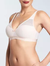 Chantelle 1292 Aeria Spacer Wirefree Bra Sz XL Nude