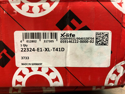 New FAG (Schaeffler) 22324-E1-XL-T41D Spherical Roller Bearing, Made in Germany
