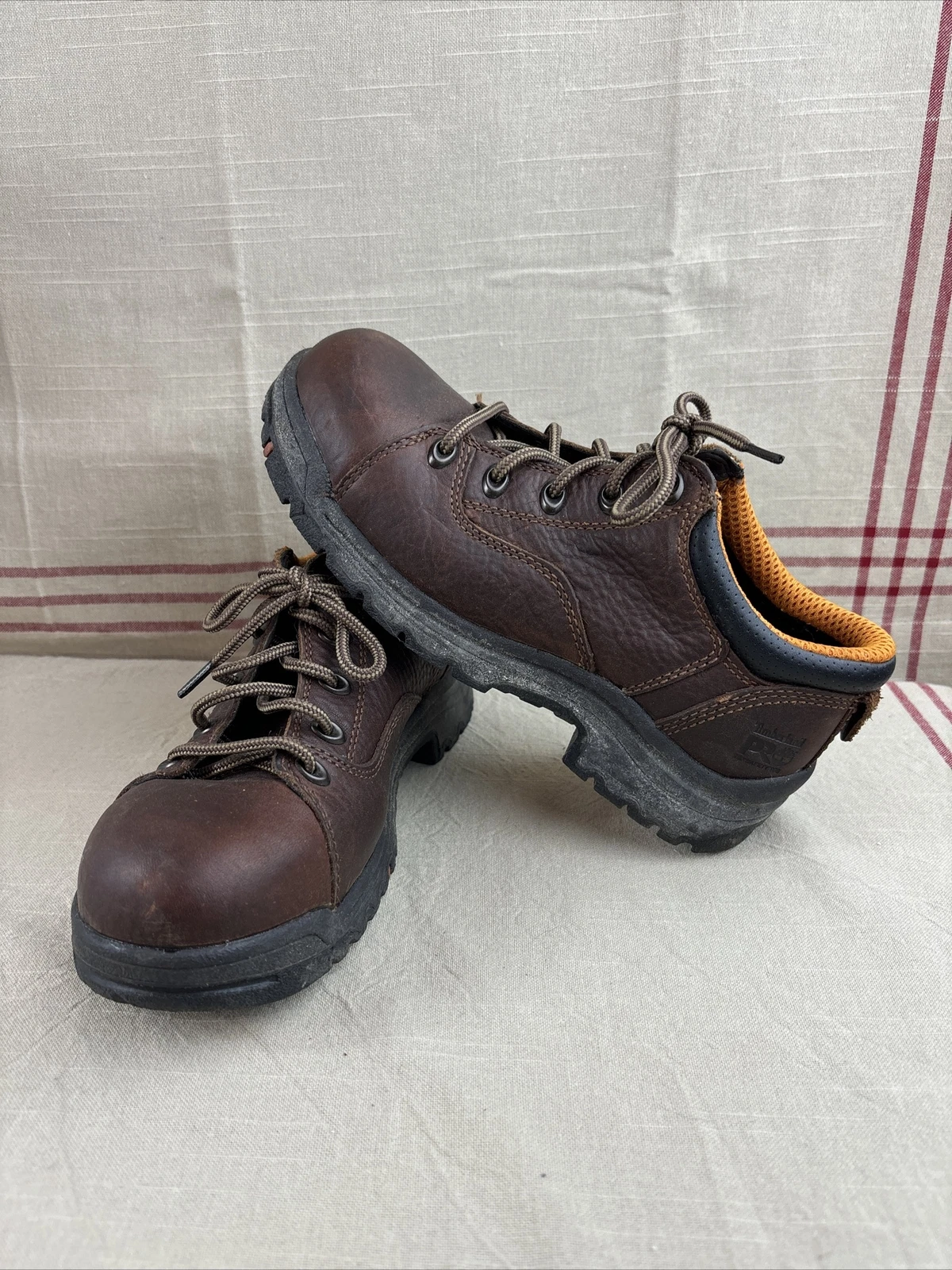 Scarpe Timberland PRO TM63189 Titan pelle taglia 6 5 donna marrone punta acciaio Oxford