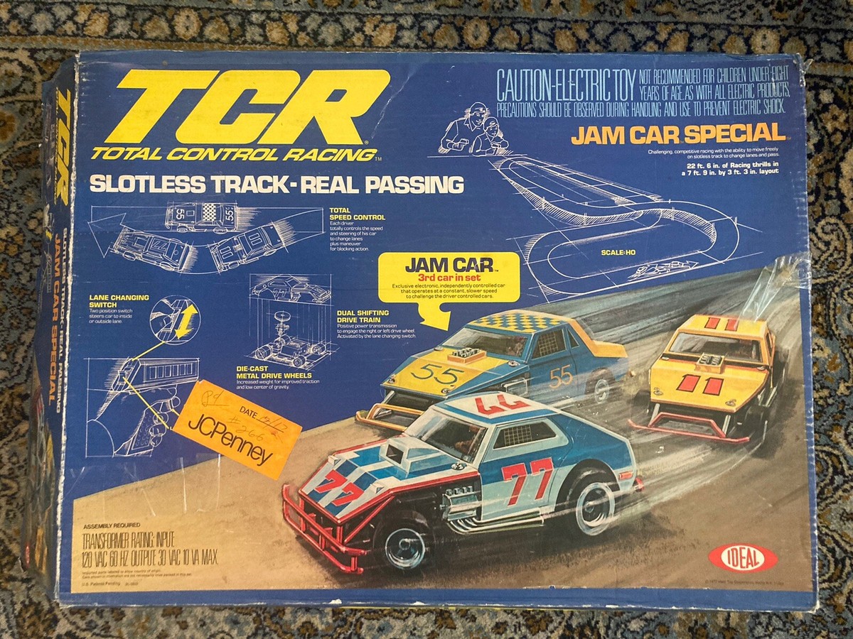 VINTAGE 1977 IDEAL TCR JAM SLOT CAR RACEWAY SLOTLESS TRACKS USED