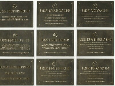 Star Trek PHASE 1 / PHASE EINS GOLD REGISTRIERUNGSTAFELN 9ER SET von SKYBOX..... NEUWERTIG