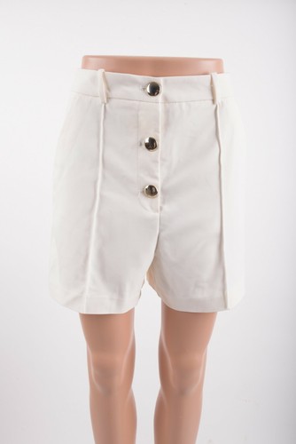 Zara Womens High Waisted Button Shorts 