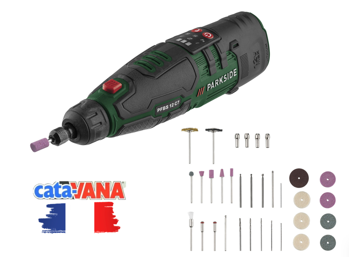 Perceuse-meuleuse de précision sans fil 12 V PARKSIDE® PFBS 12 C7