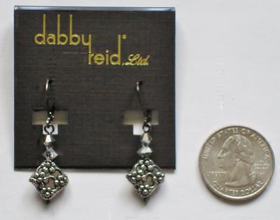 Dabby Reid Ronnie Mae Antiqued Pewter Floral Earrings Hematite-plated RME 5282B
