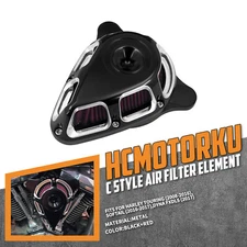 Turnable Air Cleaner Filter Red Intake For Harley Touring Road King Glide 08-16