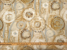 PKaufmann MAJORCA NATURAL Beige White Abstract Designer Print Drapery Uph Fabric