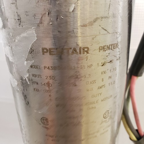 Pentair Pentek P43B0015A2-01, 1-1/2HP 4" Submersible Motor - Picture 2 of 12