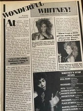 Whitney Houston, Full Page Vintage Clipping, a