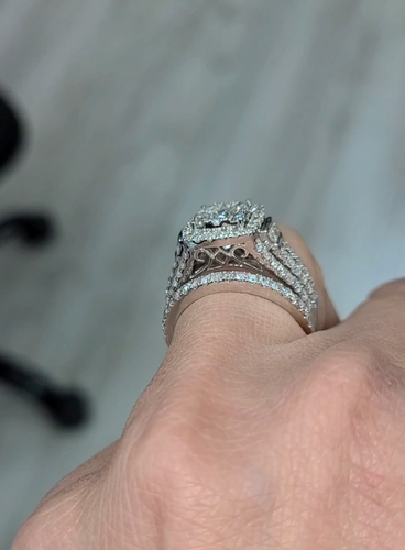 Deal! 2.00CT Genuine Diamond Cushion Halo Engagement Bridal Ring 14K Gold - Video 1 of 1
