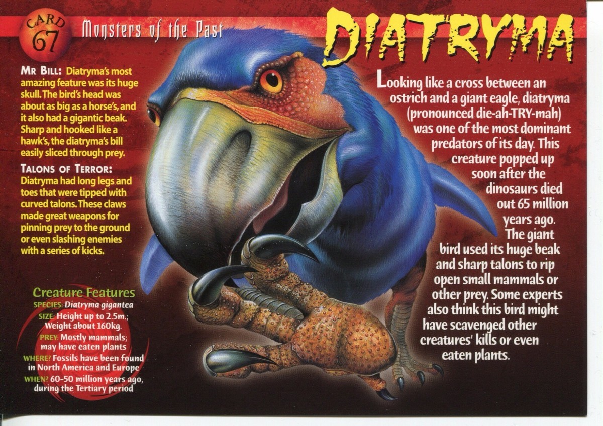 Weird N' Wild Creatures Monster of the Past Card 67 # Diatryma