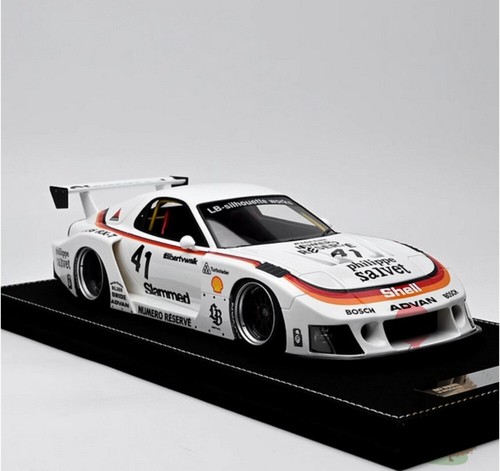 INNO 1/18 RX7 FD3S LB-SUPER SILHOUETTE Car Model Resin Diecast Hobby Gifts White - Picture 7 of 13