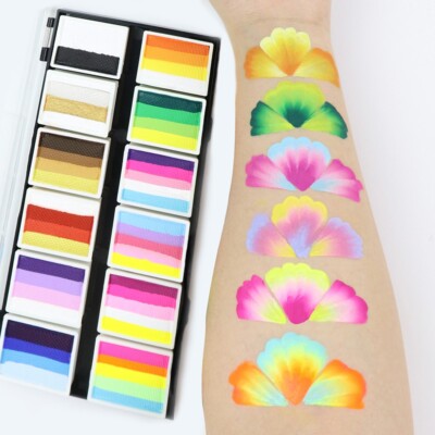 Bowitzki New Colors Split Cakes Face Painting Kit for Kids FOR 100+Faces Paint