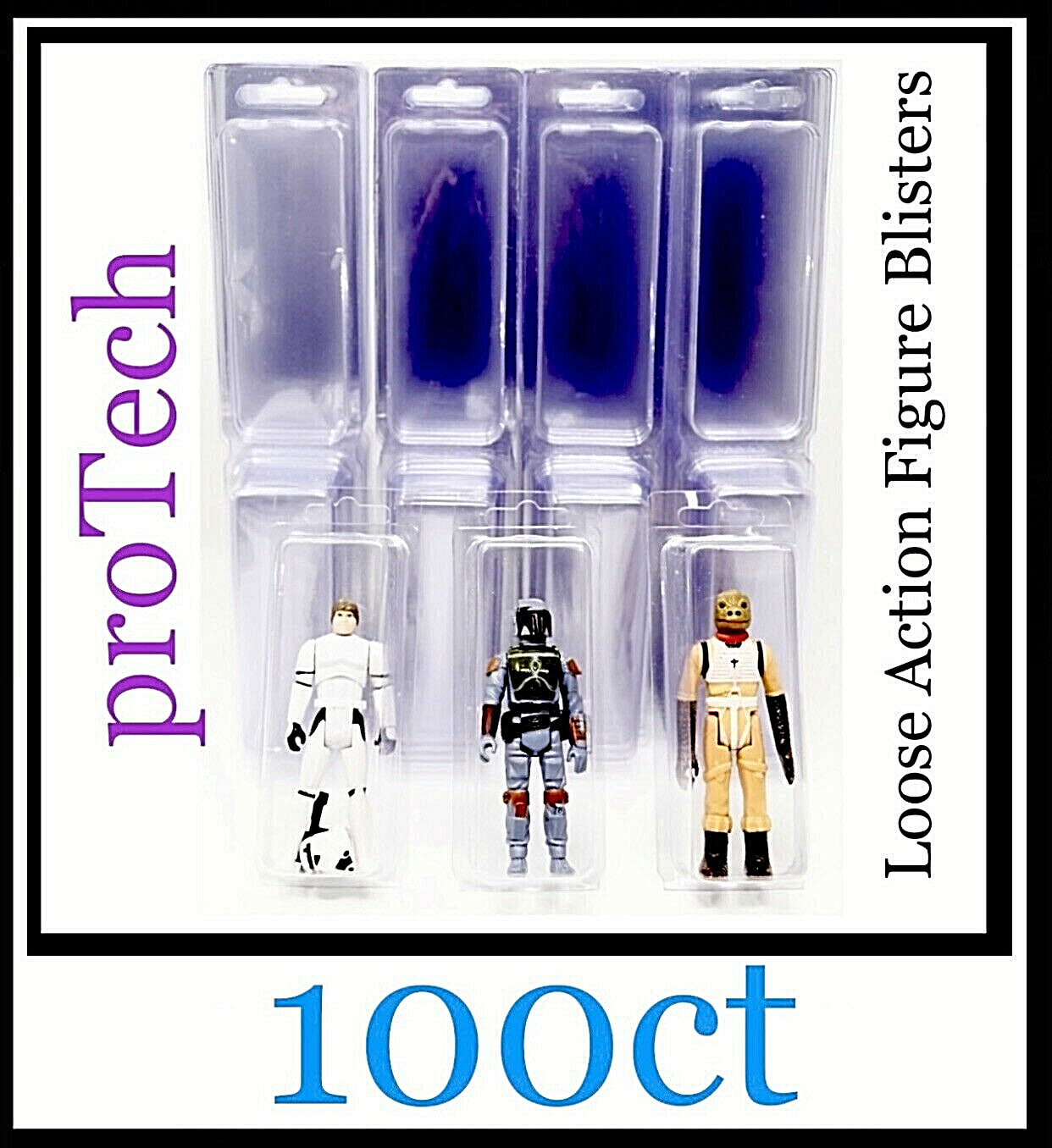 proTech Star Wars & GI Joe Loose Action Figure Blisters 100 ct