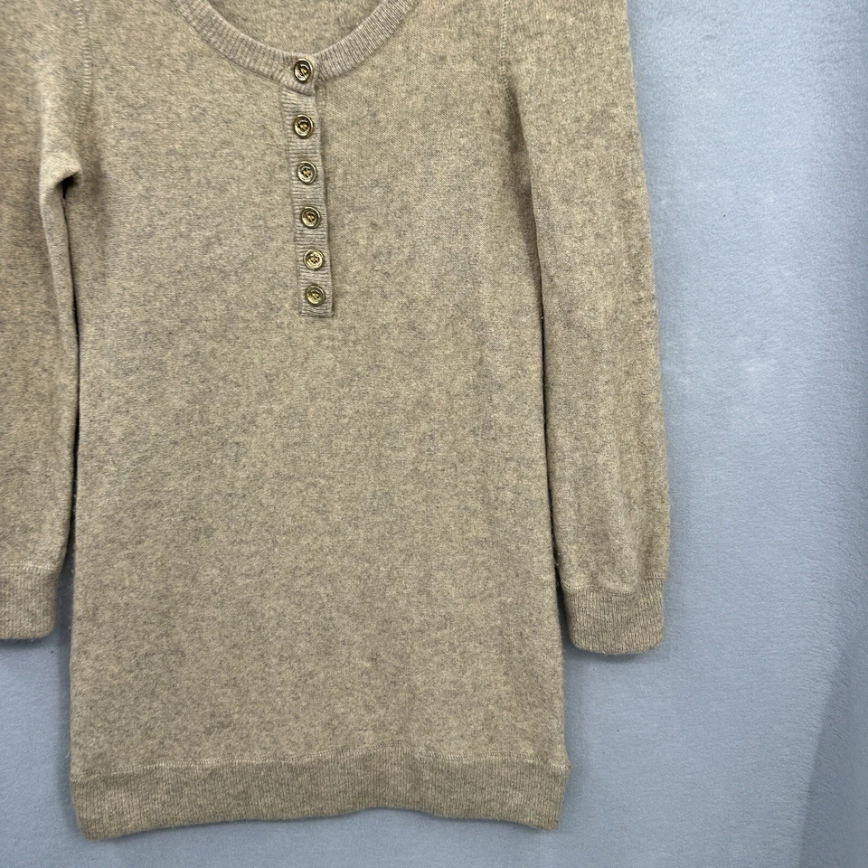 Juicy Couture Dress Womens Medium Cashmere 3/4 Sleeve Quiet Lux Beige y2k READ - Image 4 of 4