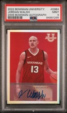 PSA 9 JORDAN WALSH #/99 Auto 2022 Bowman University Chrome 2009 Bowman Autograph