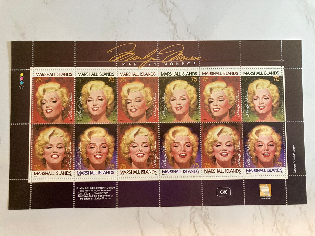 Marilyn Monroe First Day of Issue Stamp w/22kt Gold Replica