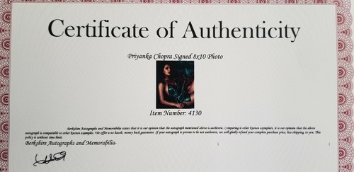 Priyanka Chopra 8x10 autographed Photo signed Picture amazing and COA - Picture 5 of 5