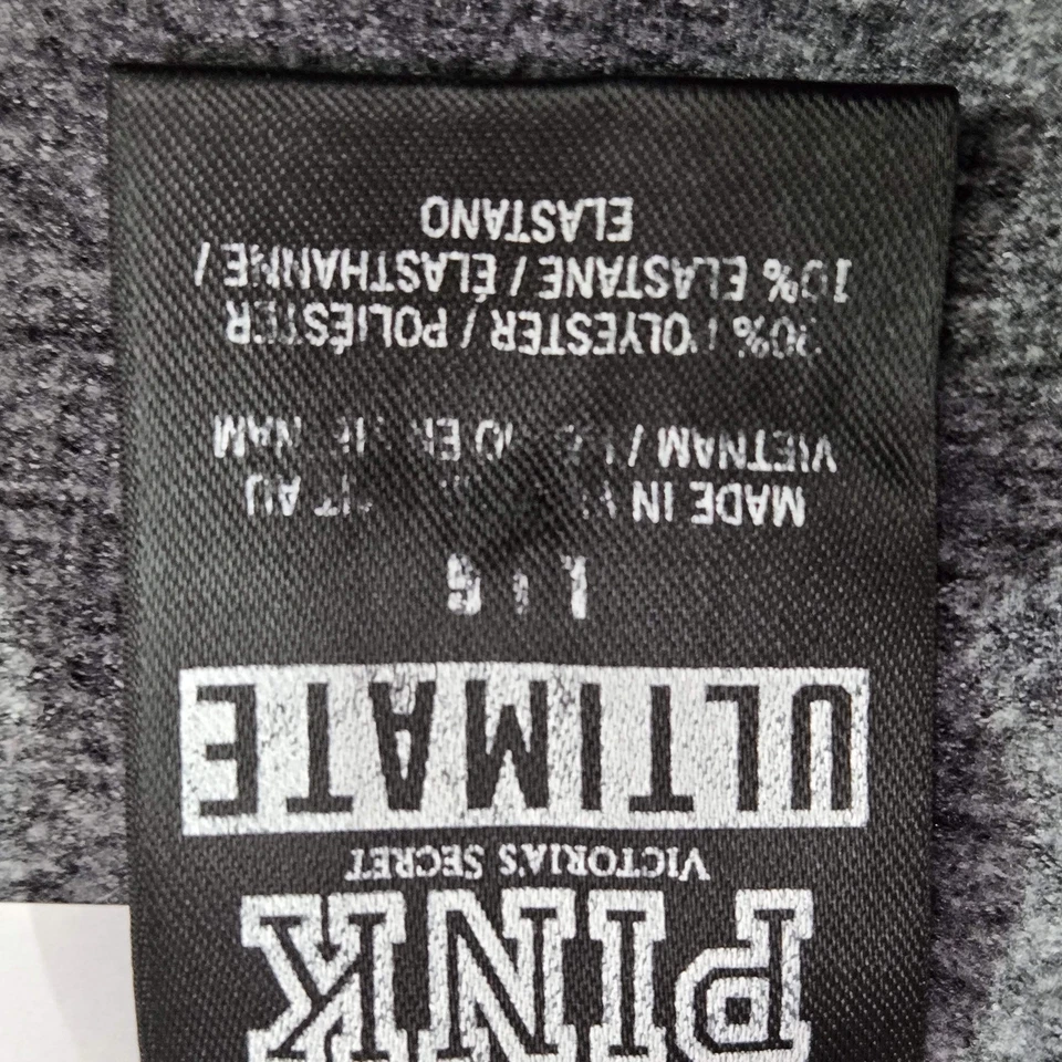 Sudadera ROSA Victoria's Secret Mujer L Gris Bloque de Color Ultimate 1/2 Cremallera Logo Foto 3 de 4