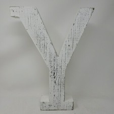 Hobby Lobby 14 Inch White Distresses Wood Letter Y Free Standing Wall Hanging